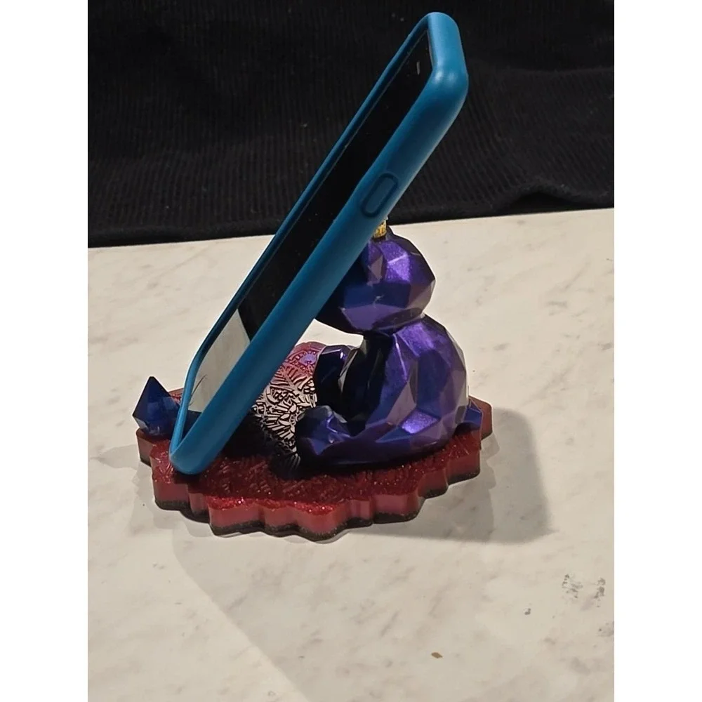 Handmade Resin Cell Phone Holder Purple Red‎ Bear  740